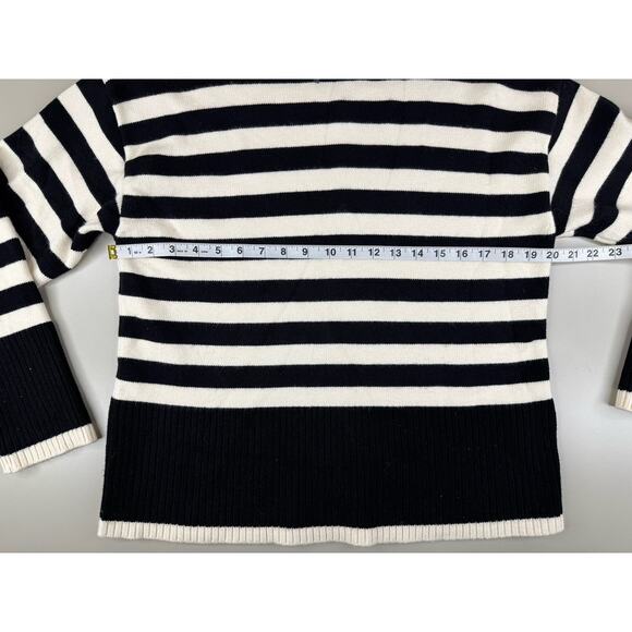 Zara Black White Breton Striped Sweater Women’s S Crewneck Paris Oversized Knit - Picture 4 of 10